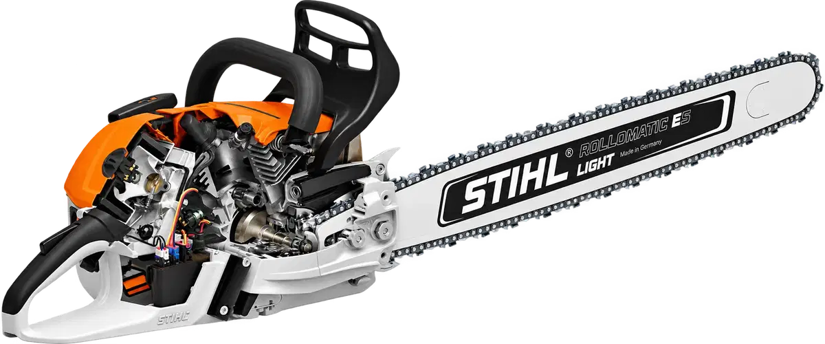 Vue technique d’une tronçonneuse STIHL